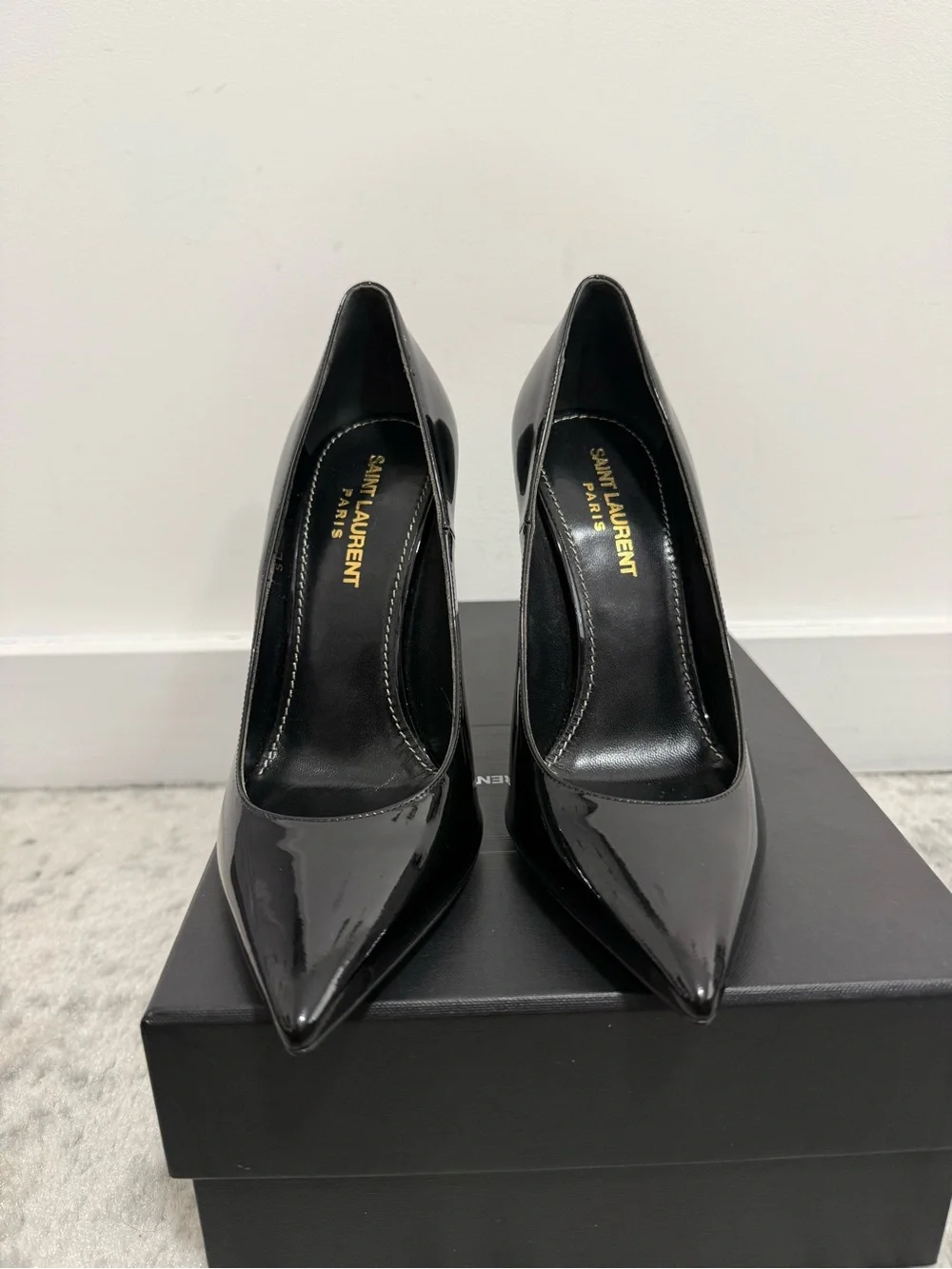 Saint Laurent YSL Opyum 110 Logo Heel Pump Black - Size 36 EU / 6 US - Brand New - Picture 3 of 8